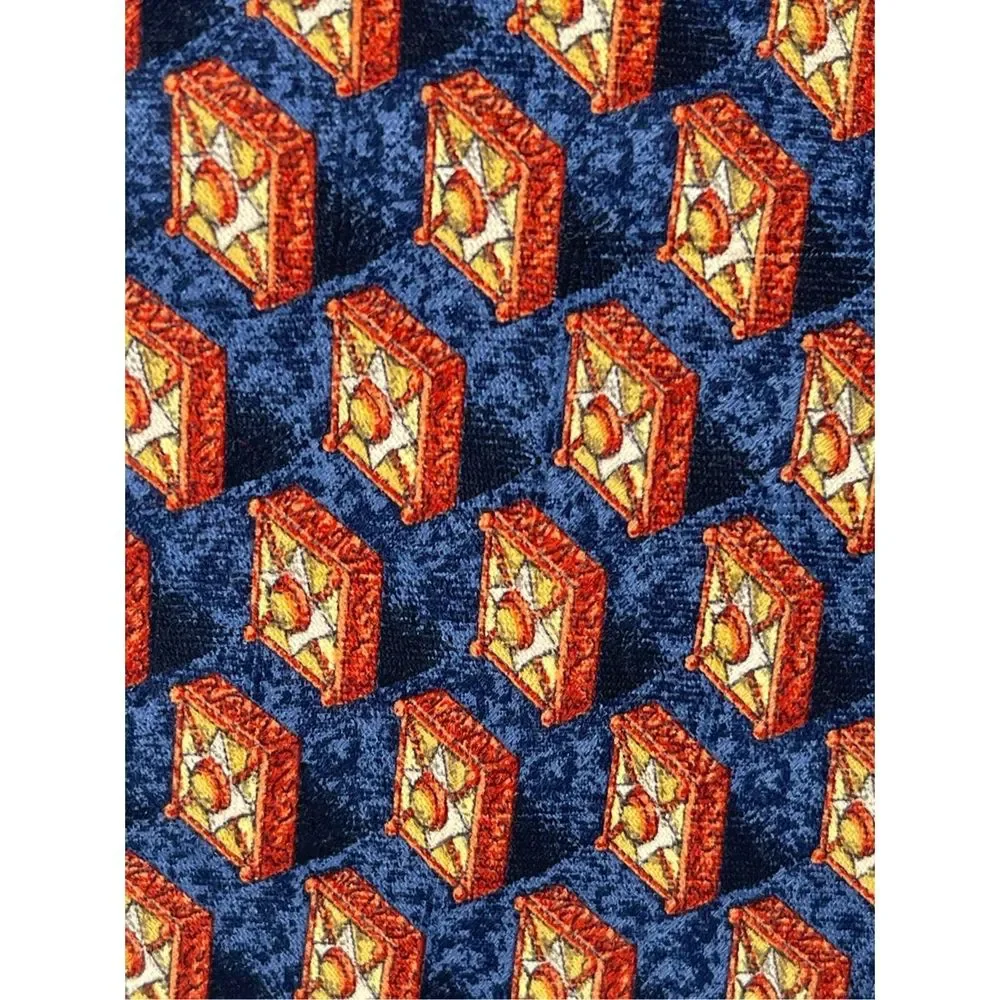 Vintage Ermenegildo Zegna‎ Silk Tie Blue Geometric